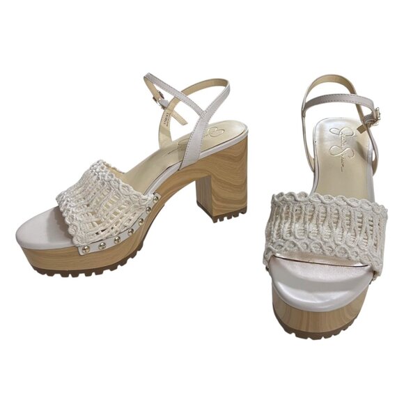 Jessica Simpson Timia Woven Slingback Platform‎ Chunky Heel Lug Sole Sandals 11 - Picture 2 of 10